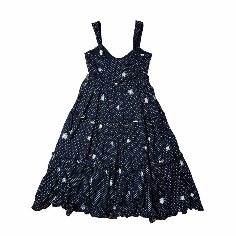 Free People Black Polka Dot Midi Dress with White Floral Accents - Picture 9 of 9